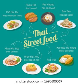 Street Food Thailand Vector Set Collection Stock Vector (Royalty Free ...