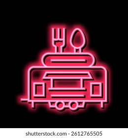 street food trailer neon light sign vector. street food trailer illustration