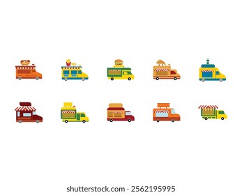 Street Food Truck Element Set