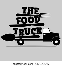 Street Food Truck Logo With Spoon, Fork And Knife