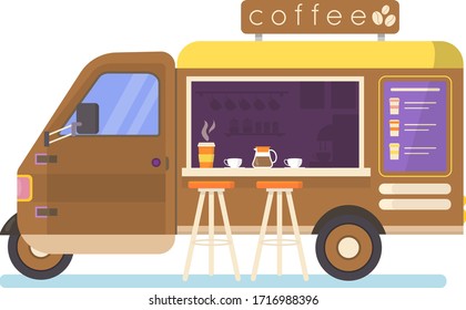Street food truck set vector illustration. Cartoon flat van selling Chinese streetfood or pizza kebab in market, ice cream, coffee cocktail drink, vegan fastfood trucking icons isolated on white