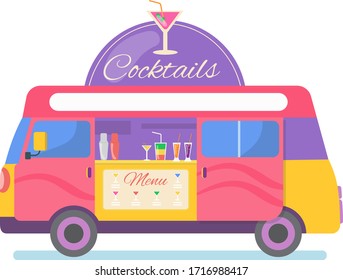 Street food truck set vector illustration. Cartoon flat van selling Chinese streetfood or pizza kebab in market, ice cream, coffee cocktail drink, vegan fastfood trucking icons isolated on white