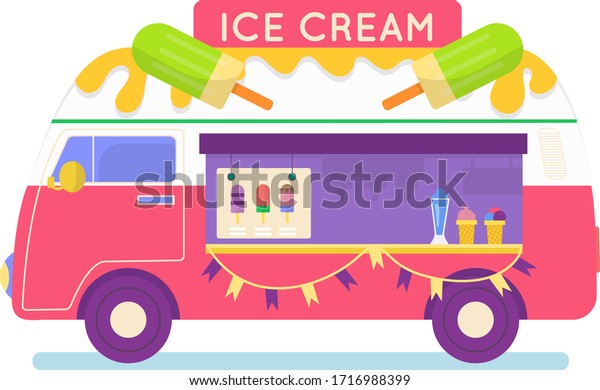 Street food truck set vector illustration. Cartoon\
flat van selling Chinese streetfood or pizza kebab in market, ice\
cream, coffee cocktail drink, vegan fastfood trucking icons\
isolated on white