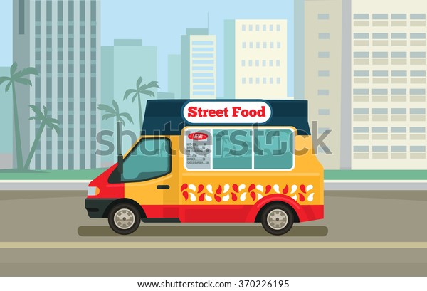 Street Food Truck.\
Vector flat\
illustration