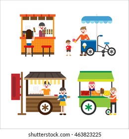  street food vector illustration