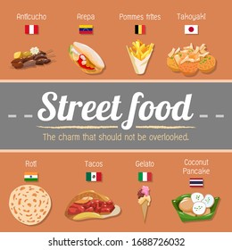 Street food vector set collection graphic design