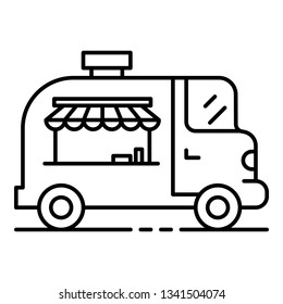 Street food vehicle icon. Outline street food vehicle vector icon for web design isolated on white background