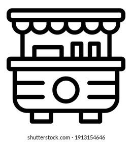 Street food vending icon. Outline street food vending vector icon for web design isolated on white background