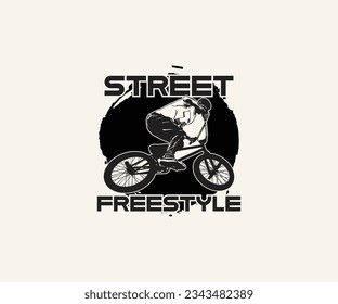 Street Freestyle Cyclist Extreme Sport Vector