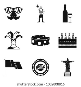 Street fun icons set. Simple set of 9 street fun vector icons for web isolated on white background