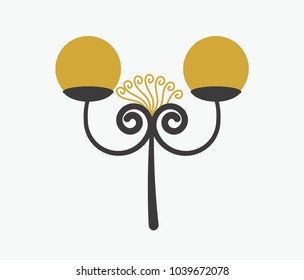 street gate light lantern vector