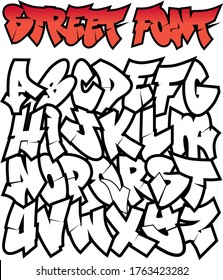 Street Graffiti Font. Cool Steet art styled vector Font. Make your own Cool Word designs.