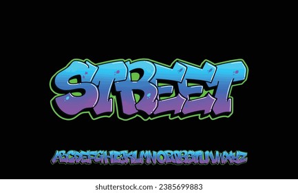 STREET Graffiti font text effect, spray and street text style
