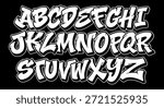 Street graffiti style alphabet. Vector alphabet on a black background.