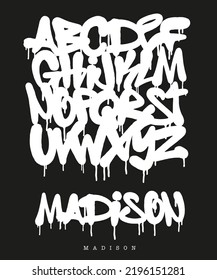 Street Graffiti Tag Font, handwritten Typography vector illustration