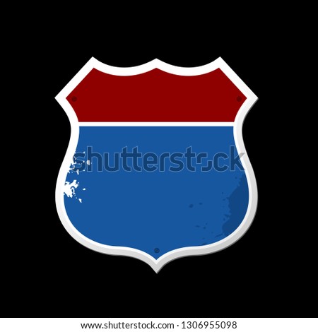 Street and Highway vector roadsign on black background