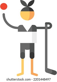street hockey isolated design element stock illustration. Vector on a white background