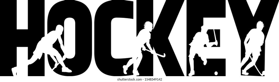 Street Hockey silhouette vector saying. Hockey player sign illustration.