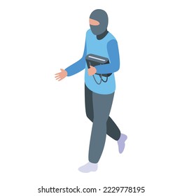 Icono de hooligan de la calle vector isométrico. Autodefensa. Ataque callejero