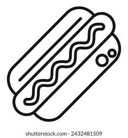 Street hot dog icon outline vector. Fast food. Snack lunch