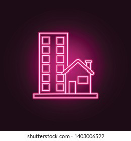 Street house neon icon. Elements of Real Estate set. Simple icon for websites, web design, mobile app, info graphics