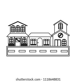 street with houses icon