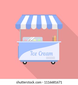 Street ice cream icon. Flat illustration of street ice cream vector icon for web design