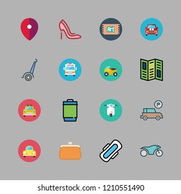 street icon set. vector set about parking, taxi, placeholder and motorcycle icons set.
