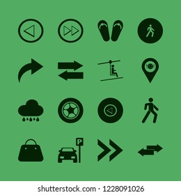 street icon. street vector icons set handbag, rain, pedestrian and left arrow