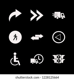 street icon. street vector icons set left right arrows, disabled sign, fast delivery truck and left arrow