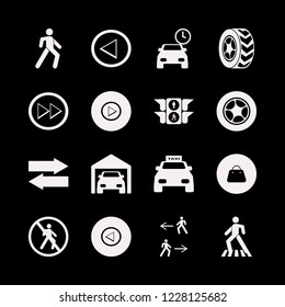 street icon. street vector icons set handbag, pedestrian, traffic signs and left right arrows