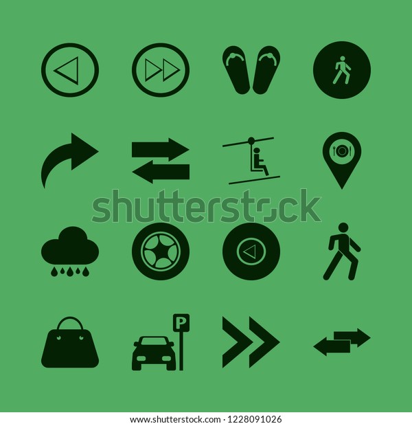 street icon. street vector icons set handbag, rain,\
pedestrian and left\
arrow