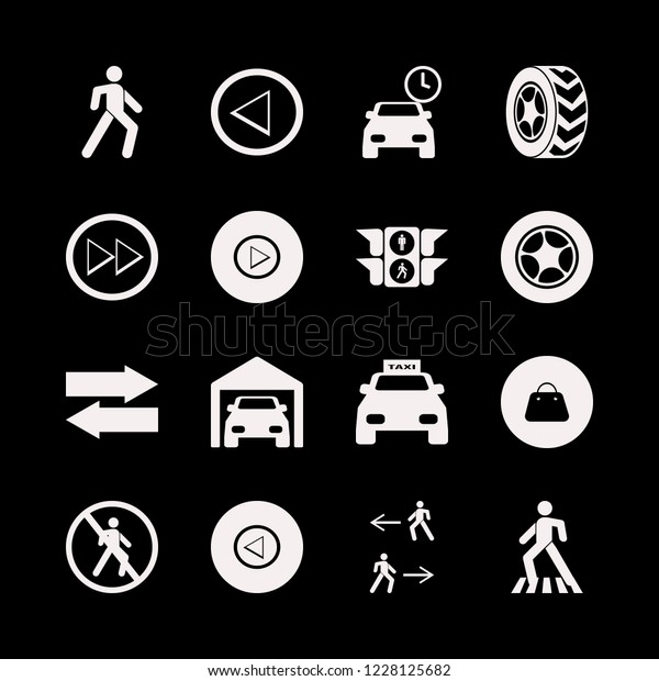 street icon. street vector icons\
set handbag, pedestrian, traffic signs and left right\
arrows