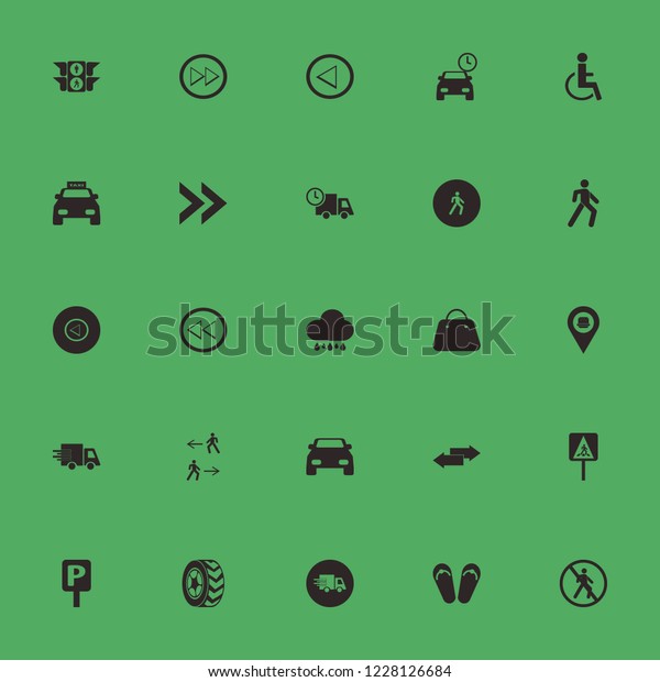 street icon. street\
vector icons set fastfood location, parking time, man walk and no\
pedestrian crossing