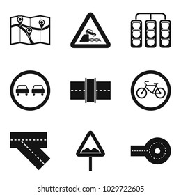 Street icons set. Simple set of 9 street vector icons for web isolated on white background