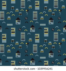 Street illusion seamless pattern. Suitable for screen, print and other media.
