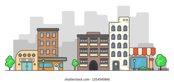 street illustration. city