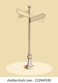 Street indicator old vector illustration