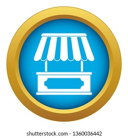 Street kiosk icon blue vector isolated on white background for any design