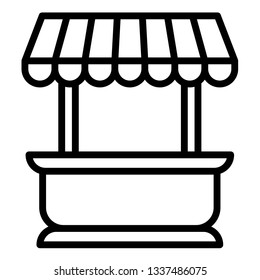 Street kiosk icon. Outline street kiosk vector icon for web design isolated on white background