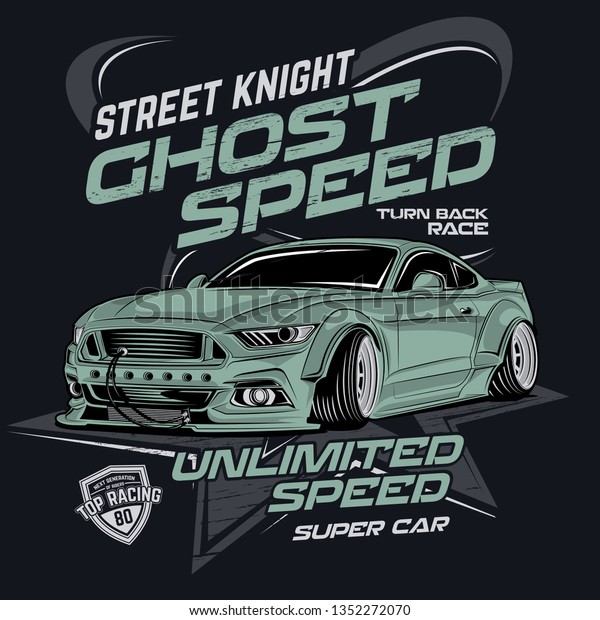 street knight\
ghost speed, vector car\
illustration