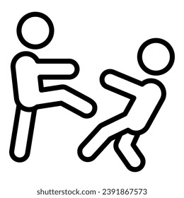 Street knockout icon outline vector. Defense kick. People karate