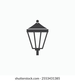 Street lamp black solid vecor icon