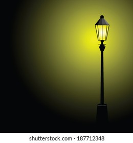 street lamp color vector illustration