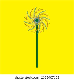 Street Lamp with colorful vector windmill shapes

