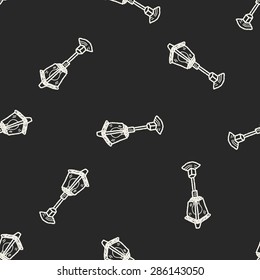 street lamp doodle seamless pattern background