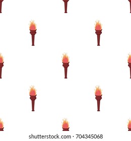 Street lamp in the form of a torch with an open fire.Lamppost single icon in cartoon style vector symbol stock illustration web.