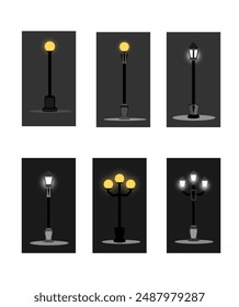 street lamp, garden lamp, night light vektor 