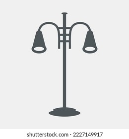 Street lamp glow lamppost quality vector illustration cut