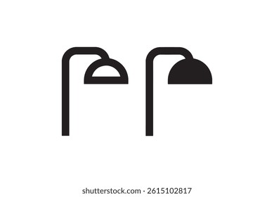Street lamp icon in black silhouette Vector
